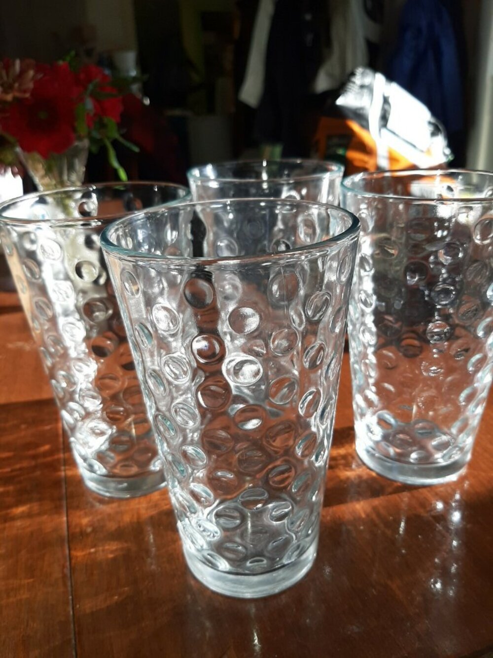 Libbey Vintage Coin Dot Glasses x 4